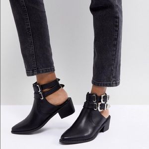 ASOS Truffle Collection Western Buckle cutout boot